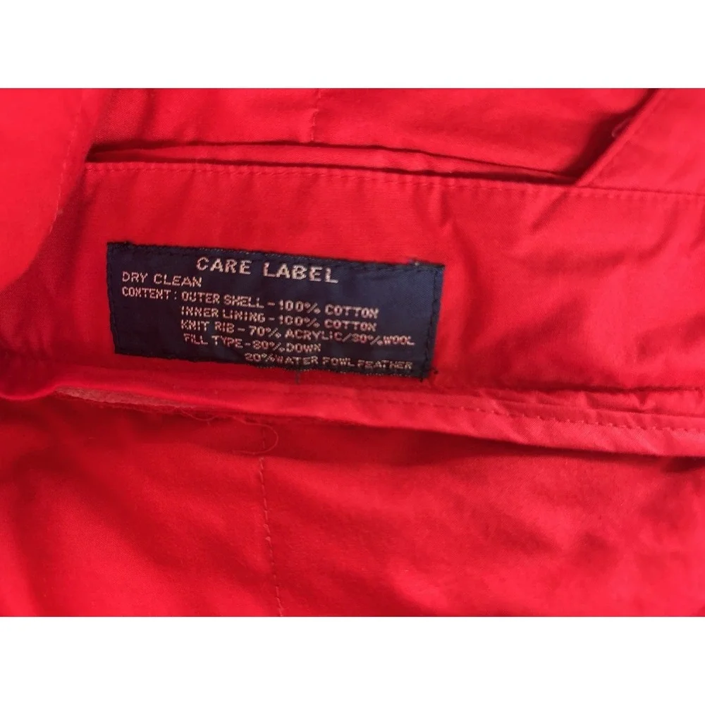 Vintage Polo Ralph Lauren Snow Pants Size‎ Medium x34.5 Red Cotton Down Filled